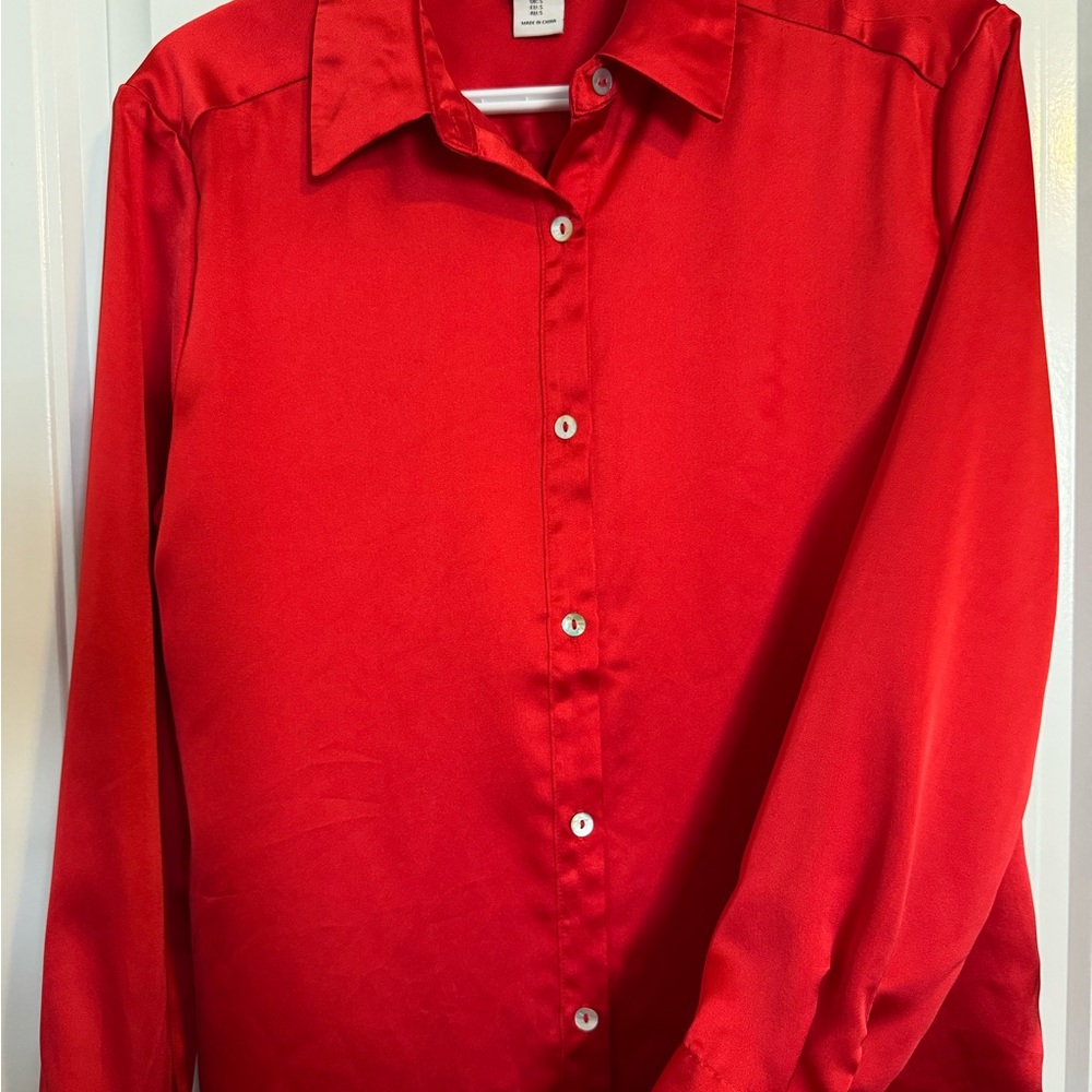Women’s Silk Red Shirt